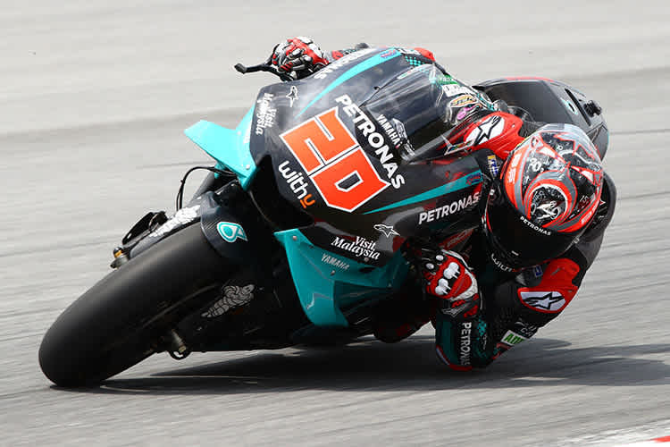 Fabio Quartararo auf der neuen 2020-Yamaha M1 in Sepang 