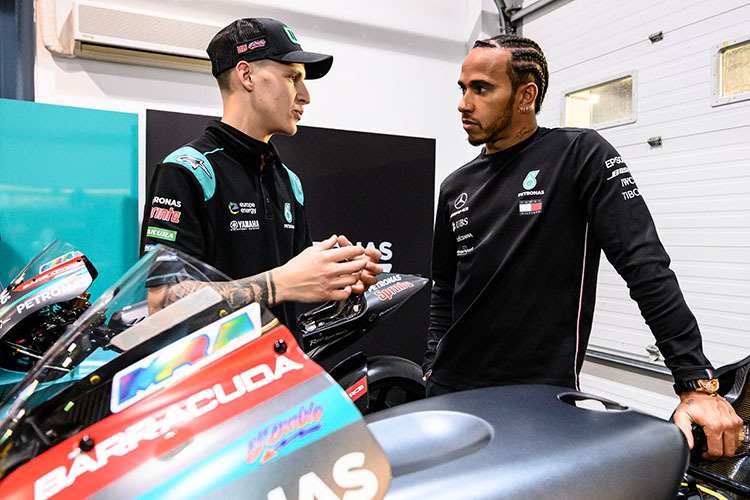 Fabio Quartararo mit Lewis Hamilton