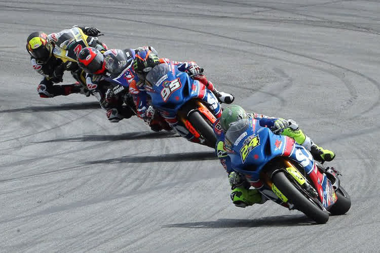 Toni Elias vor Roger Hayden, Cameron Beaubier und Joshua Herrin