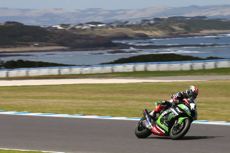 Weltmeister Johnny Rea (Kawasaki) beim Test auf Phillip Island