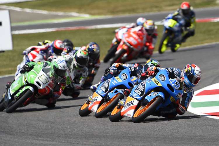 Alex Rins führte das Moto3-Rennen zeitweise an