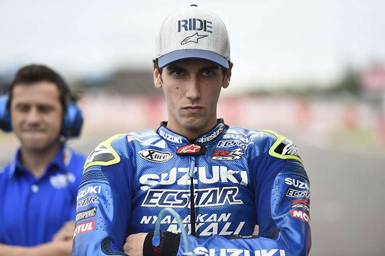 Alex Rins in der Suzuki-Box