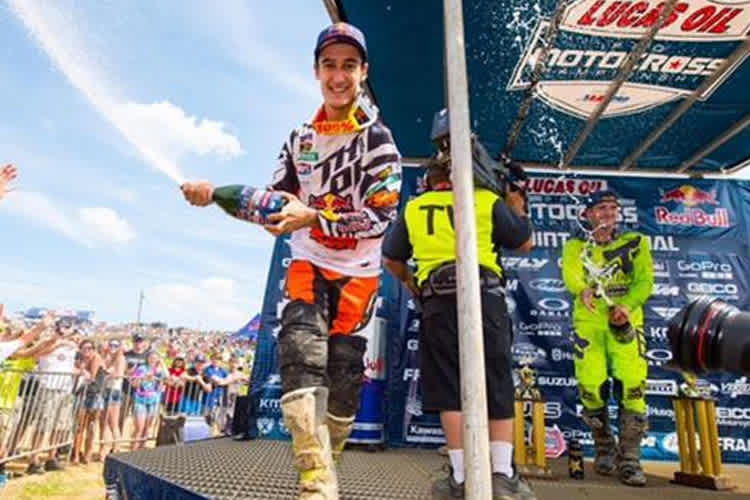 Mit Ken Roczen (rechts) und Marvin Musquin standen in High Point zwei Europäer am Podium