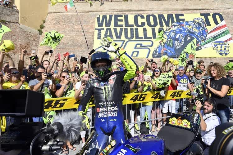 Valentino Rossi legte die 14 km von Tavullia bis Misano auf seiner Yamaha M1 zurück
