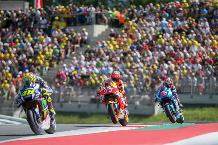 Die MotoGP-Stars Rossi, Marquez und Vinales