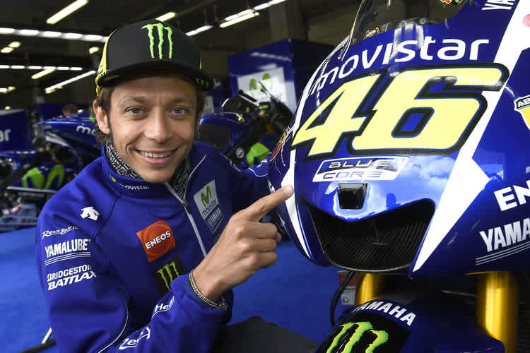 Valentino Rossi wirbt jetzt für «Blue Core»