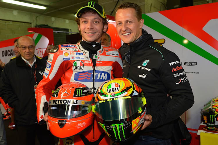Valentino Rossi und Michael Schumacher 2012 in Le Mans