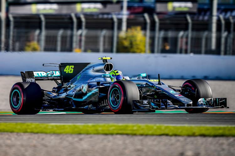 Valentino Rossi im Mercedes-AMG F1 W08 EQ Power+