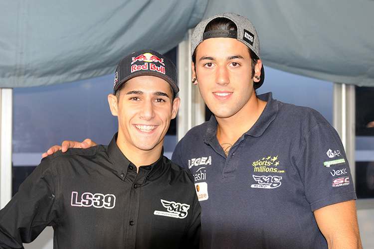 Luis Salom mit seinem zukünftigen Teamkollegen Jesko Raffin