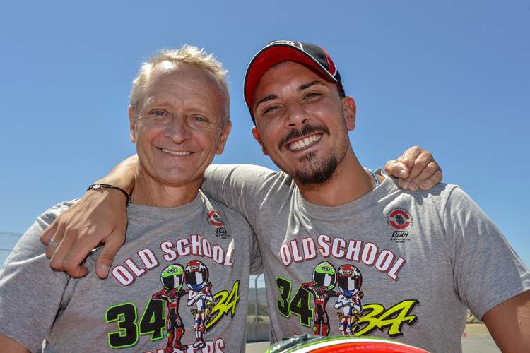 Zwei spektakuläre Fahrer: Kevin Schwantz (li.) und Davide Giugliano