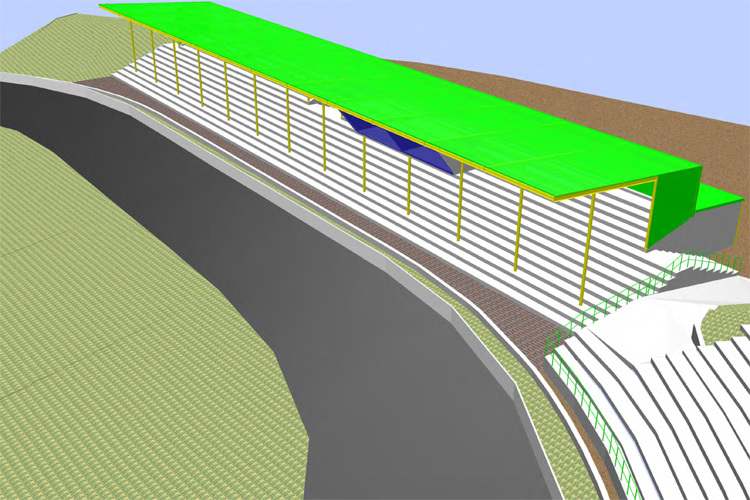 Entwurf der neuen Tribüne in Güstrow