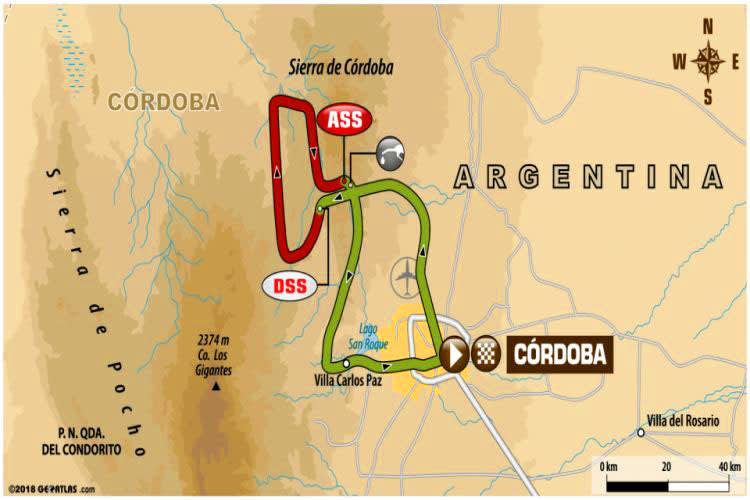 Die letzte Etappe der Rallye Dakar 2018 führt über 286 Kilometer rund um Cordoba