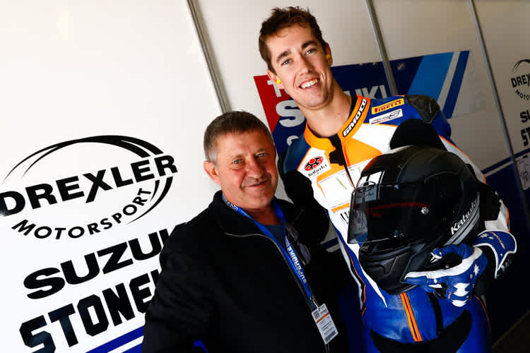 Colin Stoner (li.) besucht Kane Burns bei der IDM