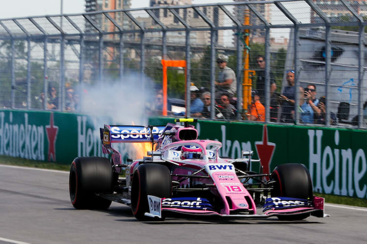 Motorschaden im dritten Kanada-Training bei Lance Stroll