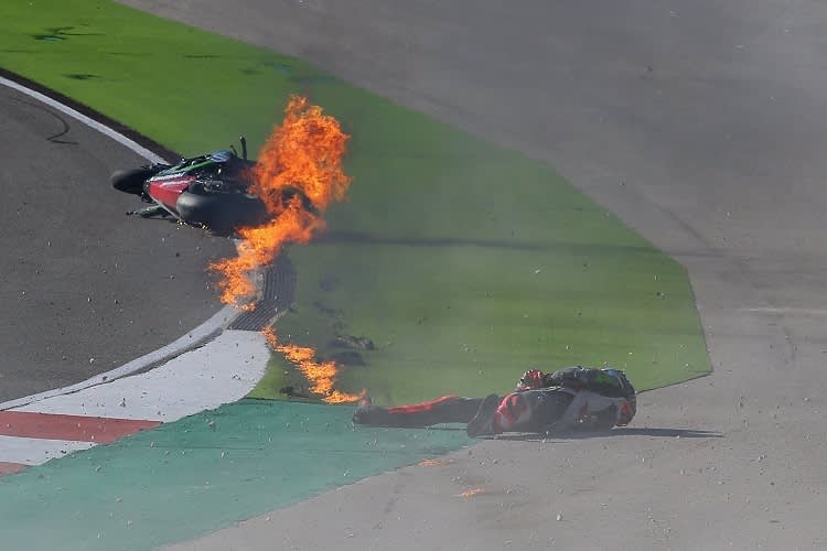 Ein heftiger Crash im Training von Portimao führte zur Handverletzung