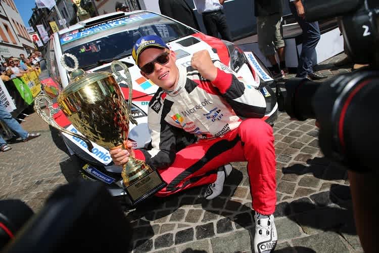 Sieger Ott Tänak auf dem Nato-Übungsplatz Baumholder