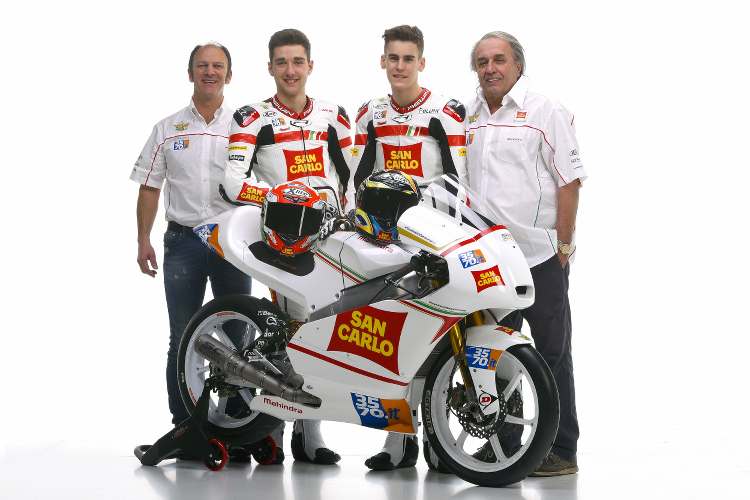 Sportdirektor Cristiano Migliorati, Matteo Ferrari, Stefano Manzi und PR-Chef Carlo Pernat