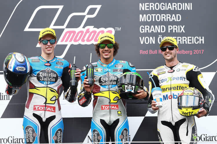 Das Podest: Márquez, Morbidelli und Lüthi
