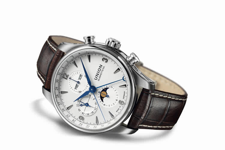 Der elegante Zeitmesser «Belisar Chronograph Mondphase» kommt aus Sachsen 