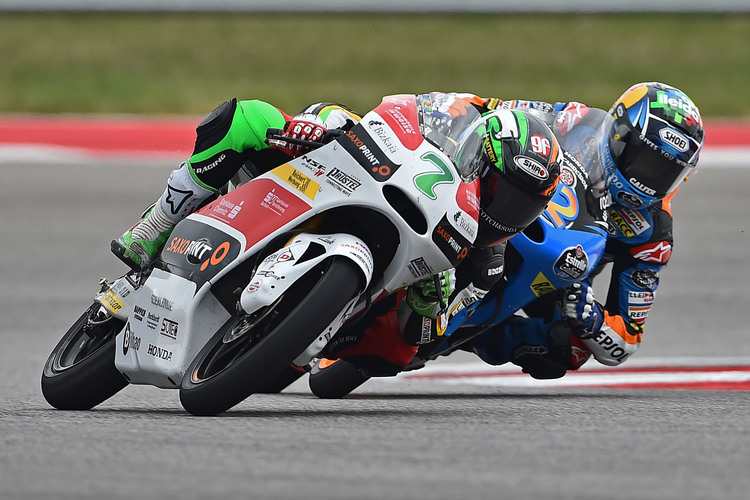 Im Rennen: Efren Vazquez (7) im Kampf gegen Alex Márquez 