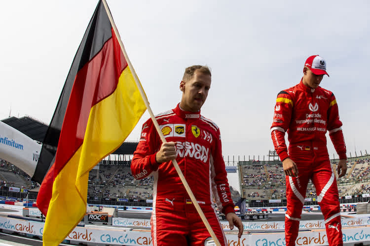 Sebastian Vettel und Mick Schumacher