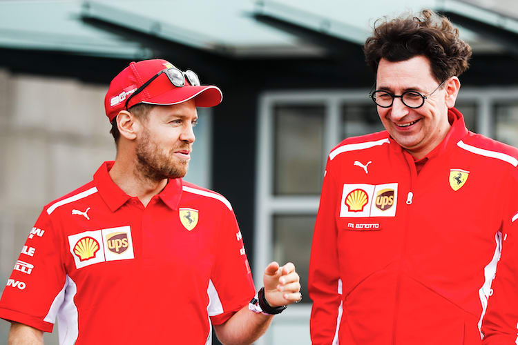Sebastian Vettel und Mattia Binotto