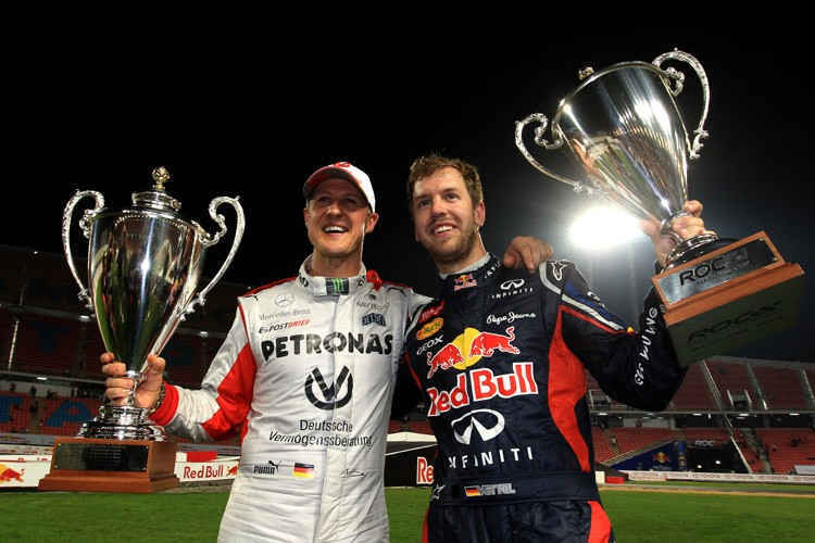 Sebastian Vettel und Michael Schumacher