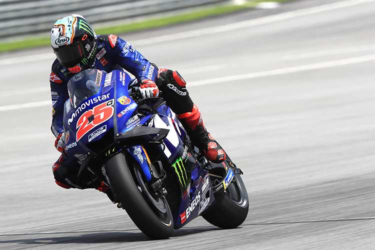 Maverick Viñales mit dem neuen Aero-Paket von Yamaha in Sepang 2018