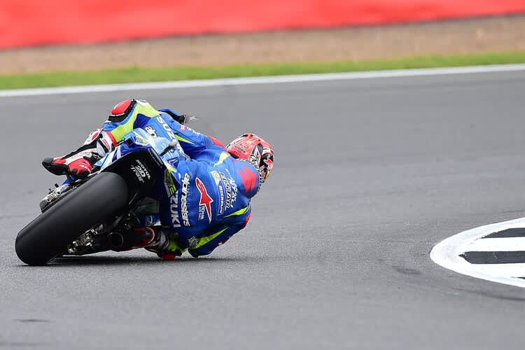 Maverick Viñales im FP1 von Silverstone auf der Suzuki