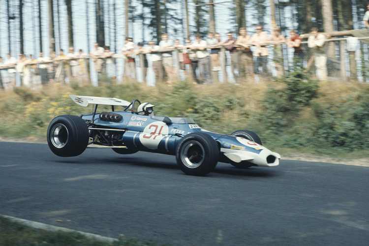 Peter Westbury mit seinem Formel-2-Brabham beim GP Deutschland 1969 auf dem Nürburgring