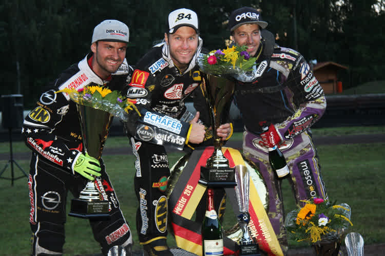 Die deutschen Top-3: Kevin Wölbert, Martin Smolinski und Tobias Busch (v.l.)