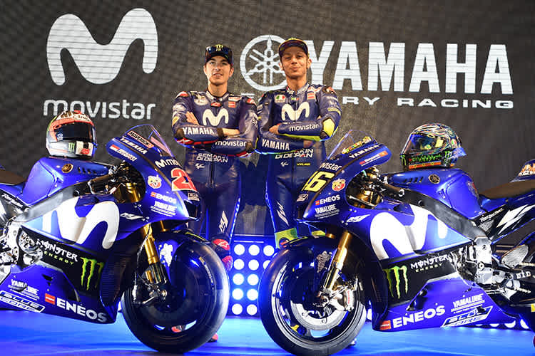 Maverick Viñales und Valentino Rossi im 2018-Design