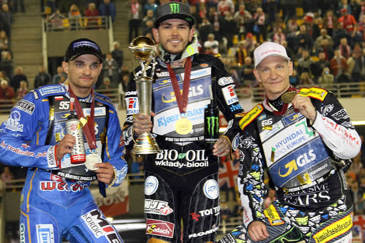 Die Top-3 der Welt: Bartosz Zmarzlik, Tai Woffinden und Fredrik Lindgren (v.l.)