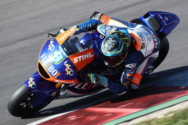 Jorge Navarro auf der für ihn neuen Kalex bei den Tests in Portimao