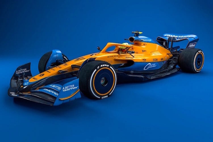 Eine Stilstudie eines 2022er Formel-1-Autos von McLaren