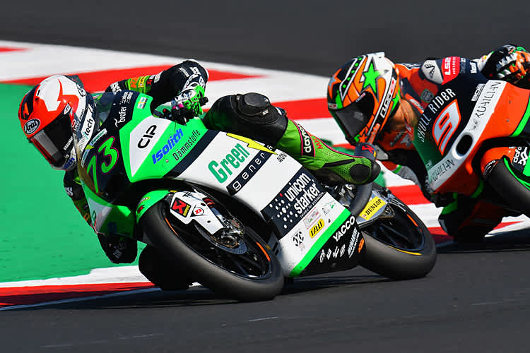 Da liegt Max Kofler noch vor Davide Pizzoli