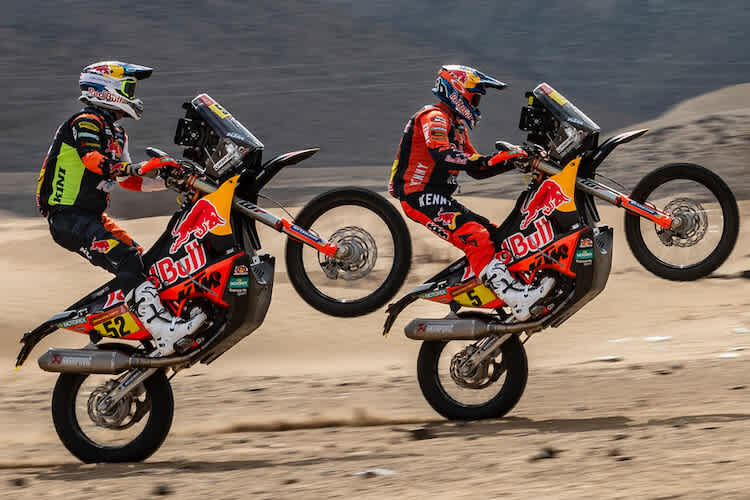 Matthias Walkner und Sam Sunderland: Locker vor dem Dakar-Start