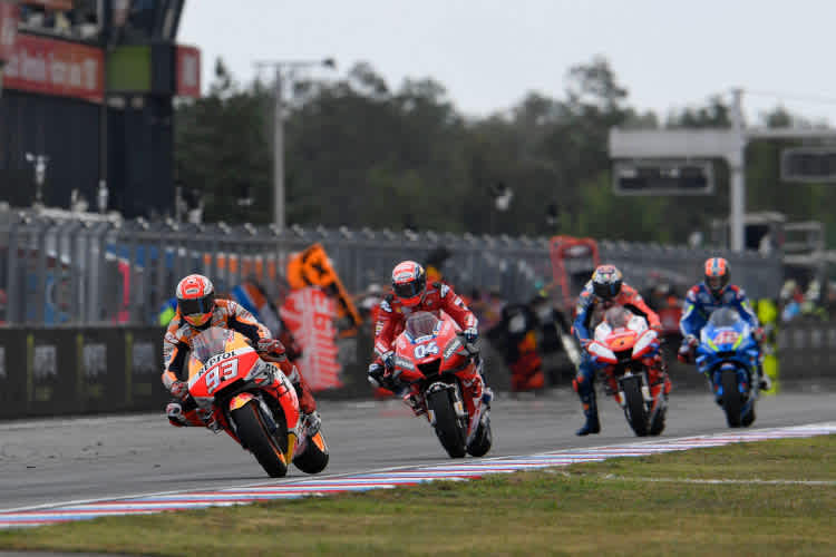 Im Vorjahr gewann Marc Márquez in Brünn vor Dovizioso, Miller und Rins