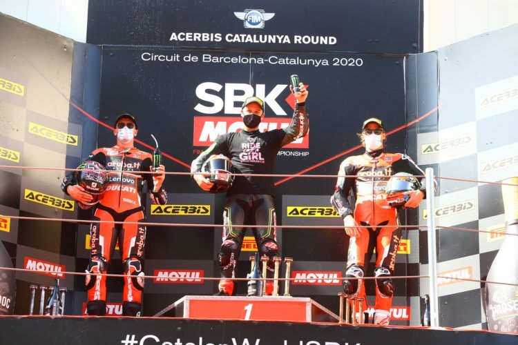 Das Podium im ersten Lauf