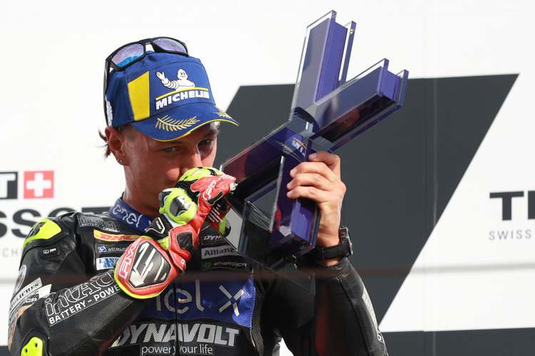 Dominique Aegerter stand zum zweiten Mal ganz oben in dieser MotoE-Saison