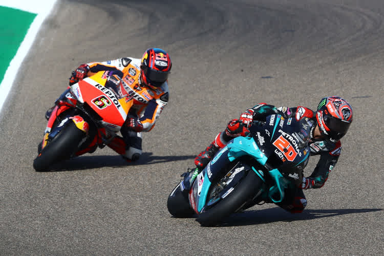 Fabio Quartararo konnte Stefan Bradl nicht hinter sich halten