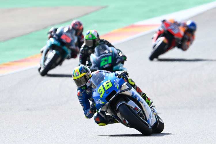 Joan Mir ist der neue WM-Leader (hier vor Morbidelli, Quartararo und Alex Márquez)
