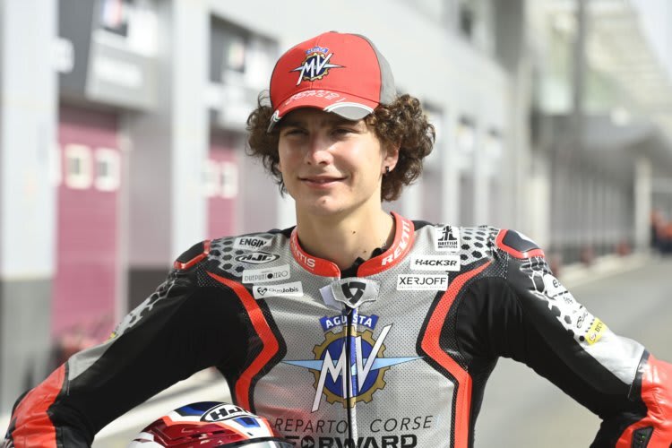 Lorenzo Baldassarri hat schon eine MV Agusta-Lederkombi