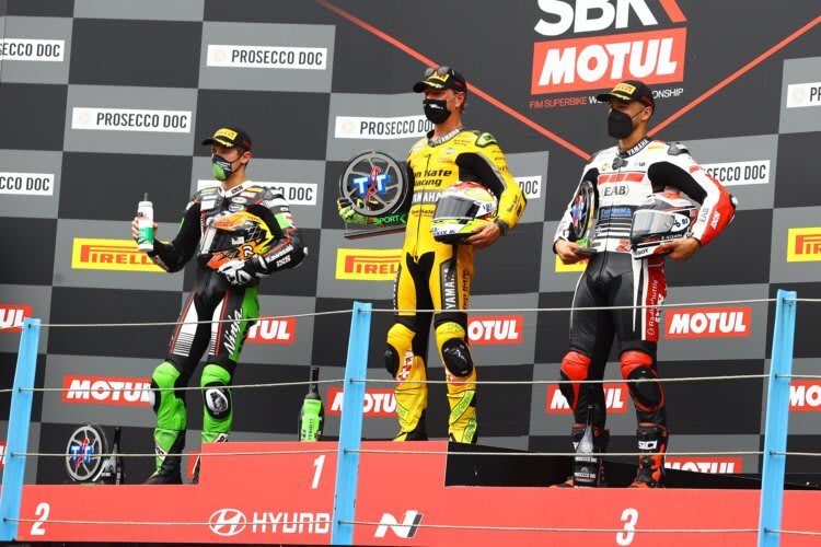 Das Podium im zweiten Supersport-Rennen in Assen war komplett deutschsprachig