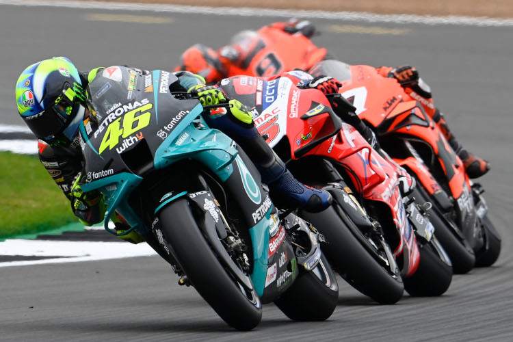 Valentino Rossi (hier noch vor Zarco, Lecuona und Petrucci) wurde durchgereicht