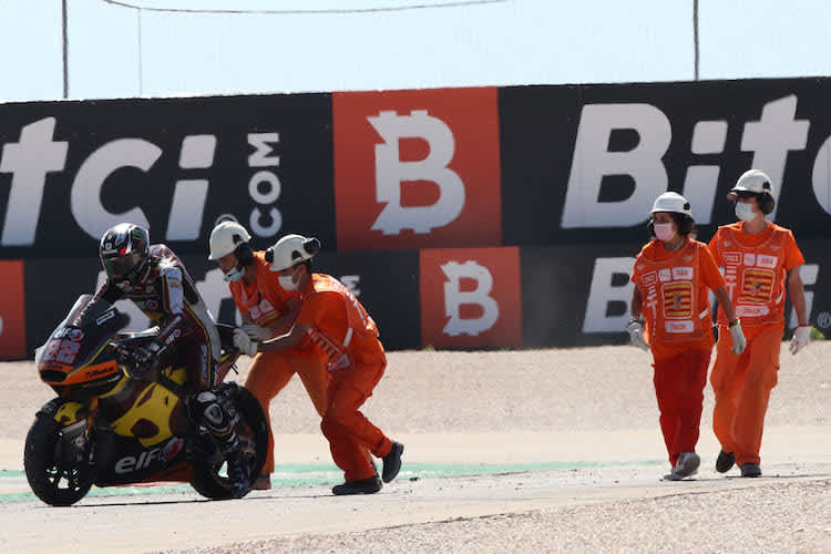 Sam Lowes zum vierten Mal in diesem Jahr im Kiesbett