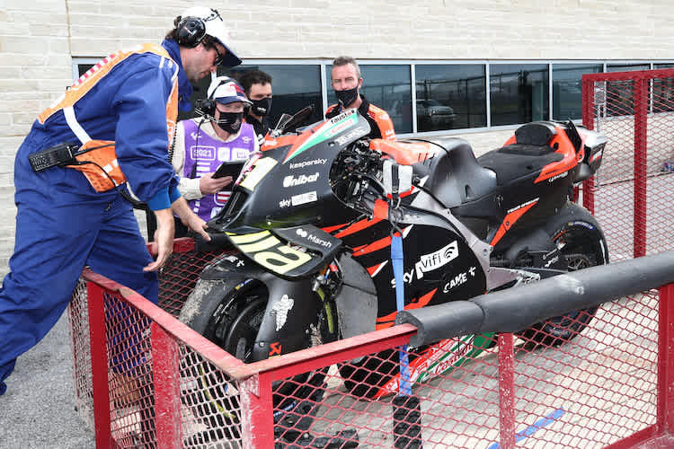 Aleix Espargaró beförderte seine Aprilia in Austin bereits vier Mal ins Kies