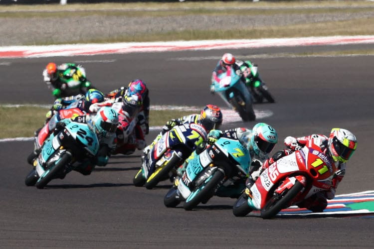 Die Entscheidung fiel erst im Finish: Garcia vor Foggia, Sasaki und Suzuki