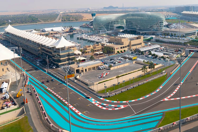 Der Yas Marina Circuit, Schauplatz des WM-Finales