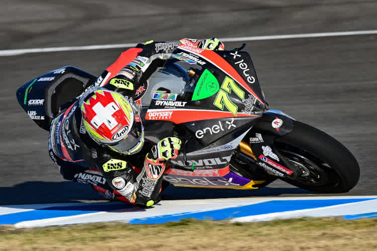 Domi Aegerter war auf der Energica Ego Corsa in Jerez schnell unterwegs